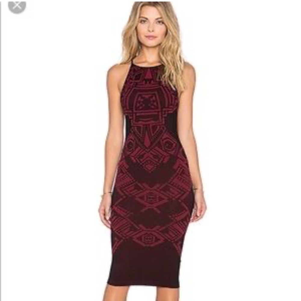 FREE PEOPLE (Intimately) Vixen Bodycon Halter Sheath Midi Dress MED/LARGE